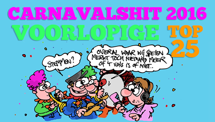 Giels's tweet photo. Alaaf! Dit is de voorlopige TOP 25 van de carnavalshit 2016! Morgen de final 11! STEMMEN --> https://t.co/qNTMPb6Tlb https://t.co/7ikAicXim2