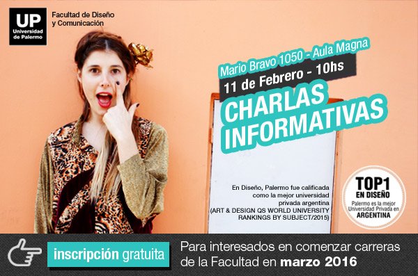 modadc's tweet image. Charla Informativa para interesados en comenzar carreras en Marzo 2016.
Inscribite aquí:
fido.palermo.edu/servicios_dyc/…