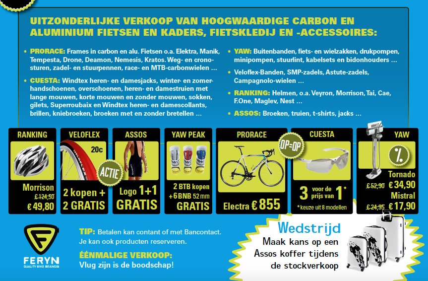FerynBikeBrands's tweet photo. Sla nu uw slag voor het nieuwe wielerseizoen. Topmerken met korting op groothandelsprijs! https://t.co/RbxMbXOQBZ