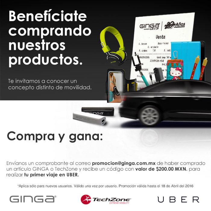 faromero's tweet photo. #Ginga te regala un viaje de $200 pesos en Uber https://t.co/Zf65QRjPTJ