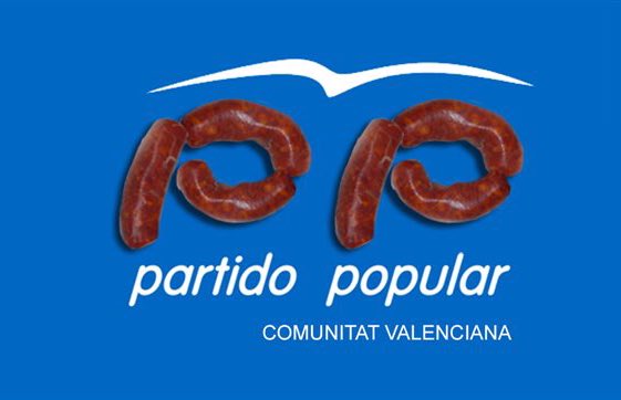 Nuevo logo en la sede del PP de Valencia.