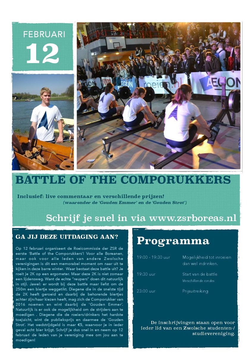 12 februari is de 'Battle of the Comporukkers'! Wie is erbij?! #ergometerenisleukmetbier