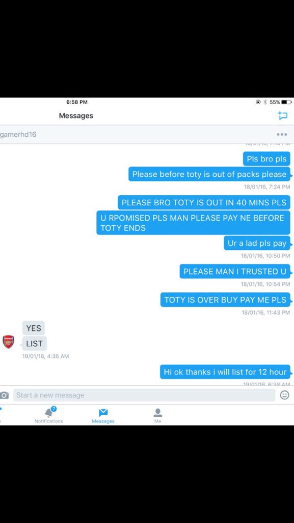 Fut_Cop2016's tweet image. REPORT AND BLOCK @gamerhd_16 HE SCAMMED 10M OFF @Fut_Neymar7