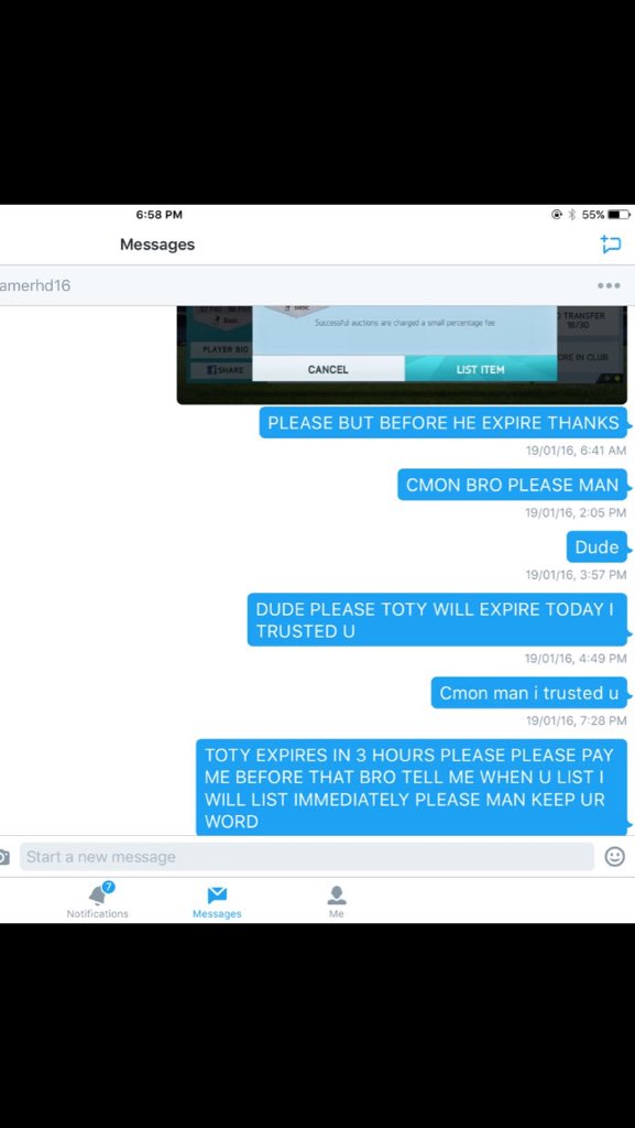 Fut_Cop2016's tweet image. REPORT AND BLOCK @gamerhd_16 HE SCAMMED 10M OFF @Fut_Neymar7