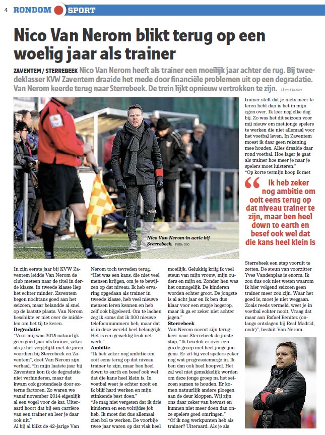DriesCharlier's tweet photo. Interview met @nicovannerom deze week in Rondom Oostrand #KVWZaventem #Sterrebeek https://t.co/qXEIv0GRnU