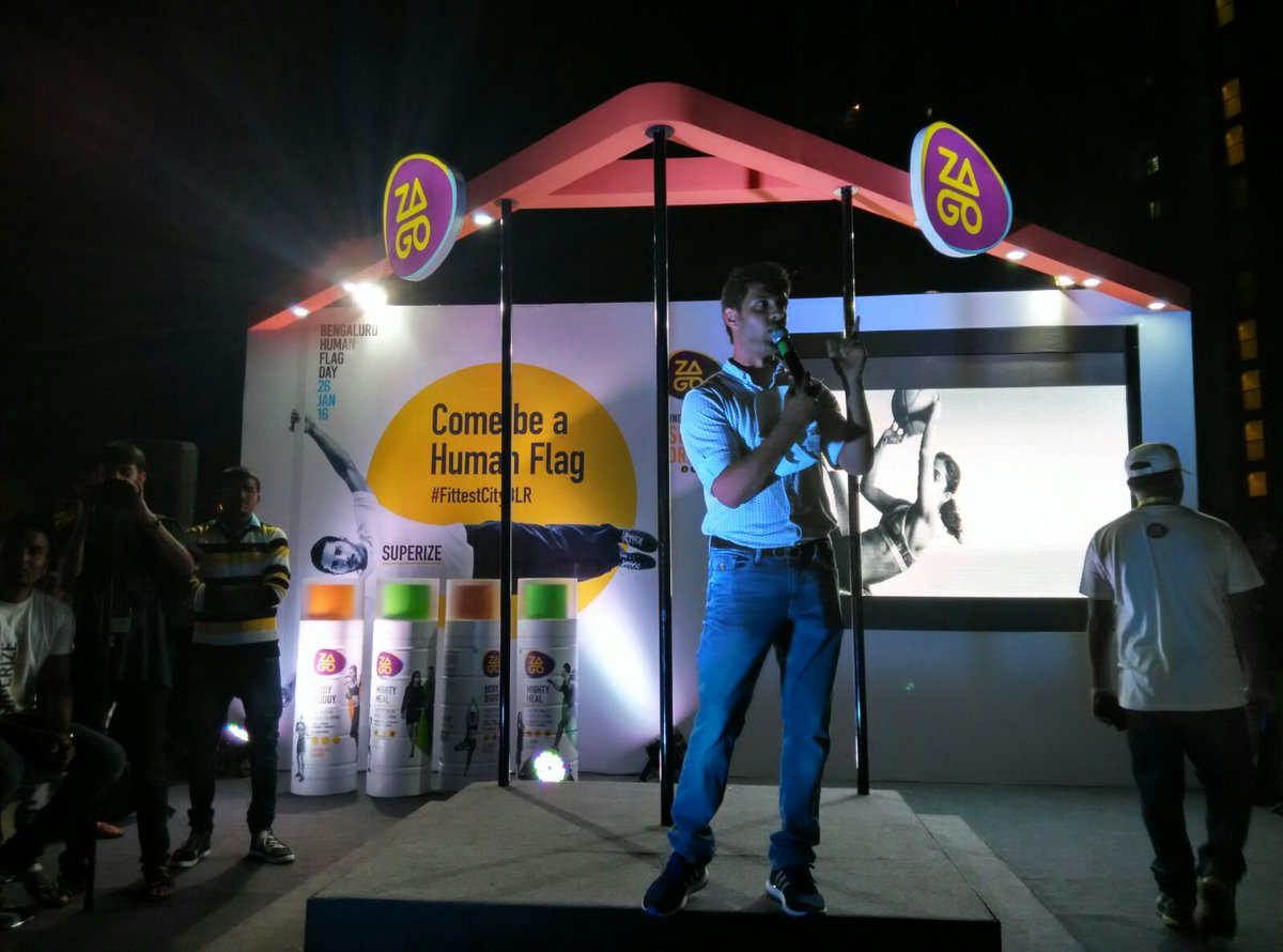 zagolife's tweet photo. The superhero emcee at Orion Mall. He's also a Kannada TV actor. Recognize him? :) #HumanFlagDay #FittestCityBLR https://t.co/HumwsEj4bf
