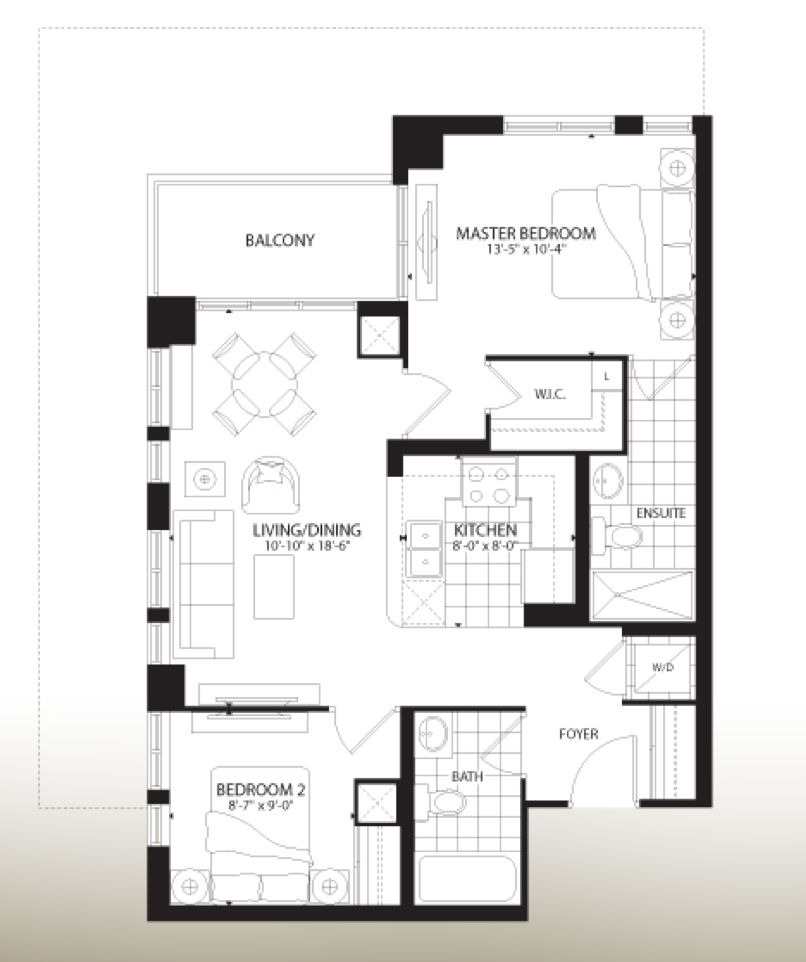 Cloud9Condos's tweet photo. #Floorplan: This 817 sq ft #2bdrm suite features a large ensuite bathroom &amp; walk-in closet: https://t.co/yxspO19Jvt https://t.co/spXZZBgMlW