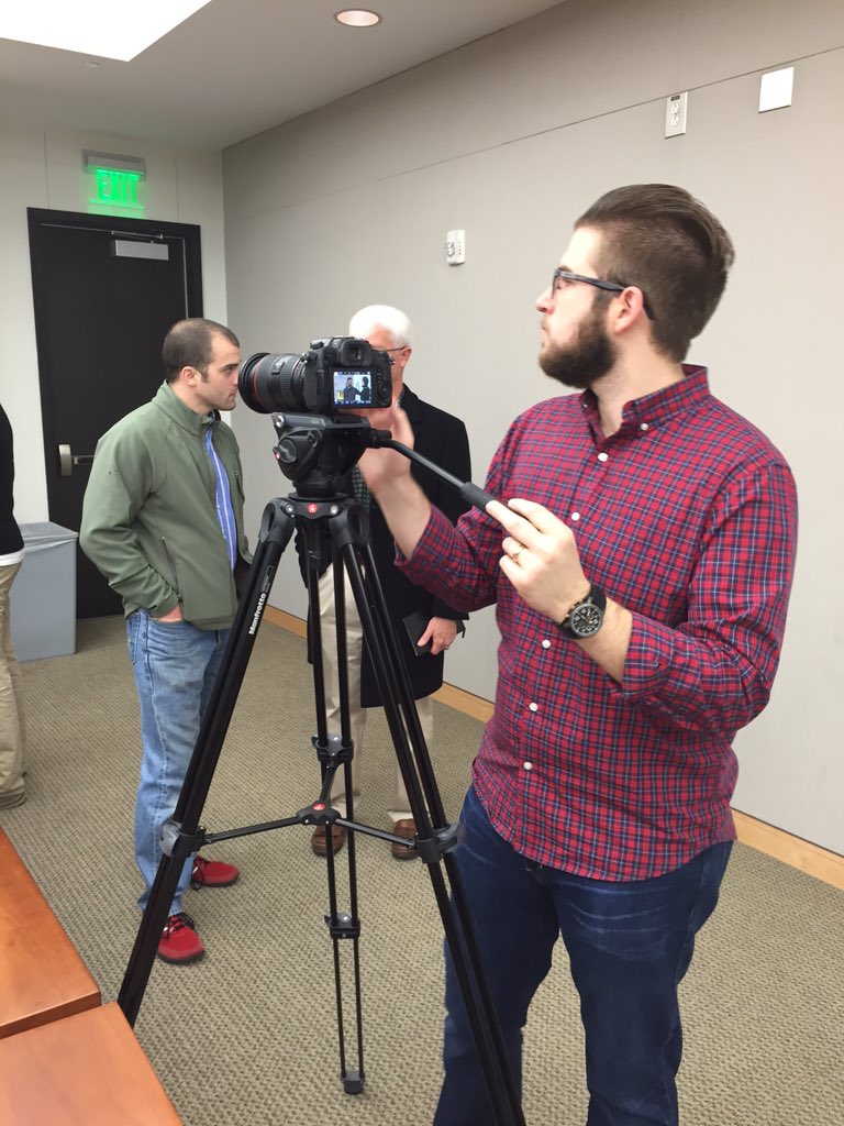 opentechcoffee's tweet photo. Behind the scenes during HotCoffee 1-22-2016 https://t.co/wt4xPCoQNd