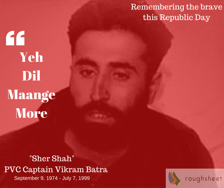 roughsheetinc's tweet photo. Remembering the #braveheart on this #RepublicDay #26Jan #VikramBatra #SherShah https://t.co/SWbj8njjpy