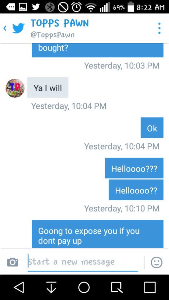 Fut_Cop2016's tweet image. REPORT AND BLOCK @ToppsPawn HE SCAMMED A TOPPS KICK DEFOE OFF @ap_lionel
