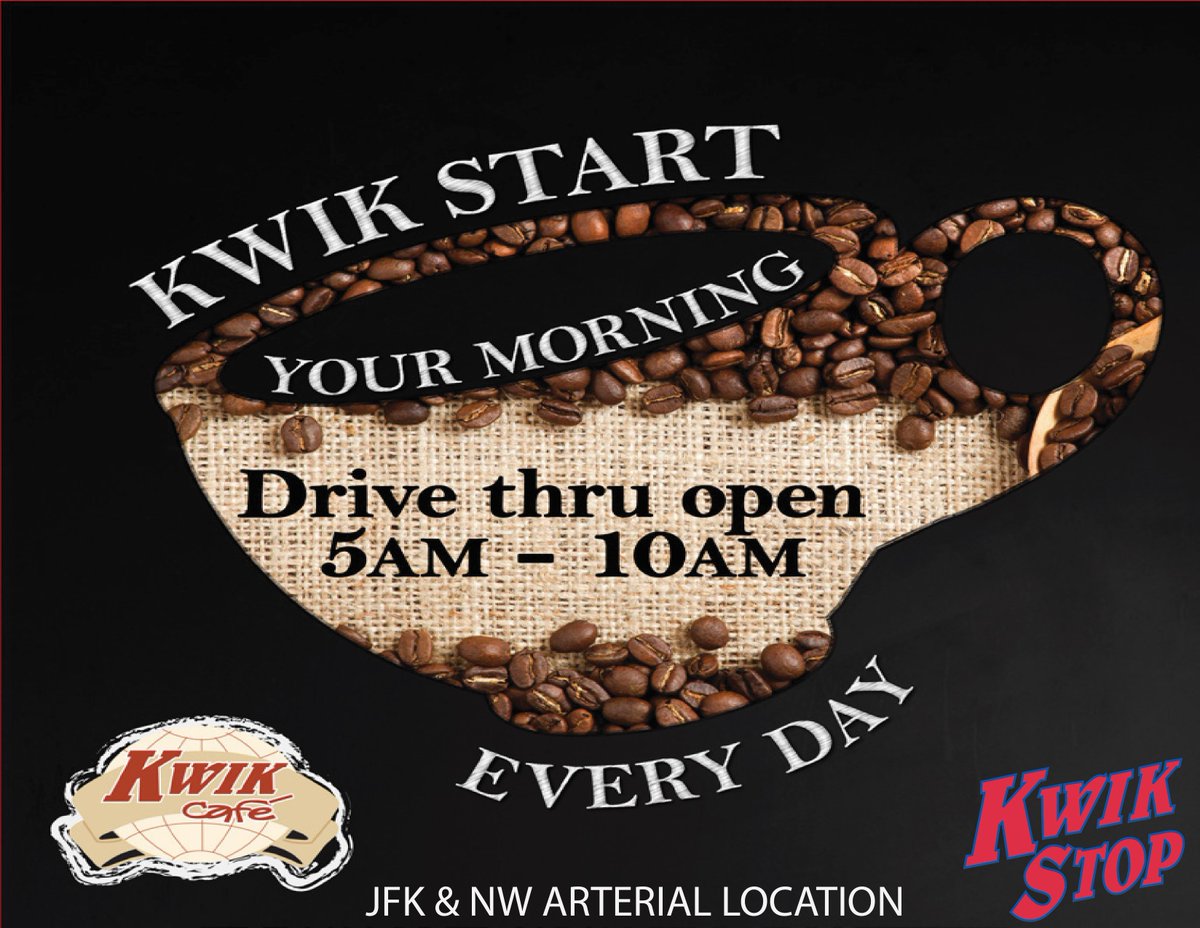 kwikstopDQ's tweet photo. You can Kwik Start your day at the JFK Fazoli's Drive Thru from 5am-10am. Stop by and see us for full menu options! https://t.co/DxT3bJiErA