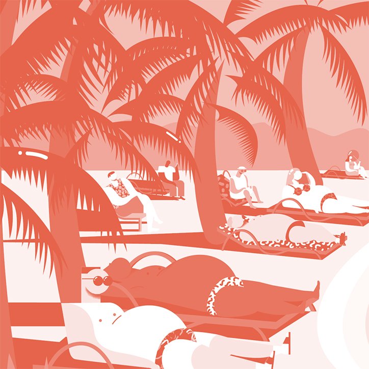itsnicethat's tweet photo. Josh McKenna’s vibrant work with tropical vibes has us dreaming of warmer days > https://t.co/xVo0anT1Zz https://t.co/Vtl2bM3yCm
