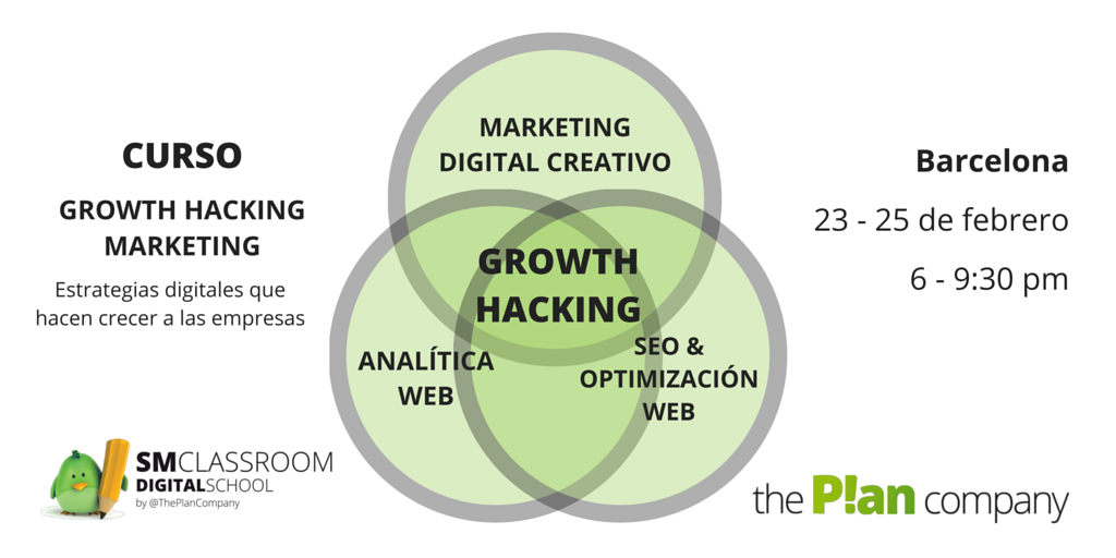 ThePlanCompany's tweet photo. Recuerda que estaremos sorteando una plaza para el curso de #GrowthHacking Mkting en #SMMDay https://t.co/XOGwgF3eNA https://t.co/CPVj986cR5