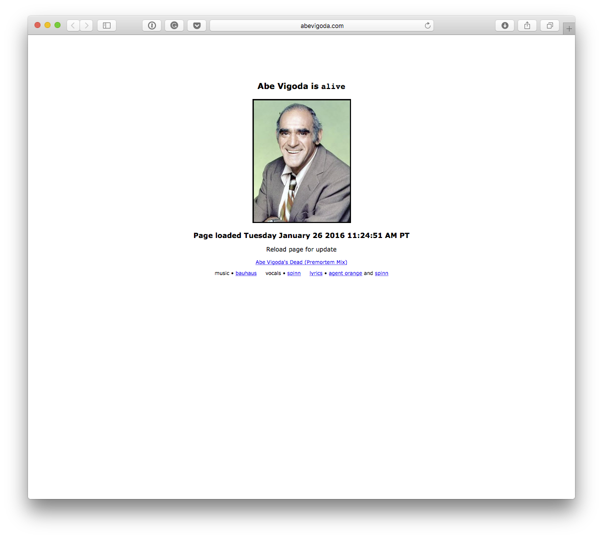 Martin McClellan on X: The “is Abe Vigoda Dead” websites only had