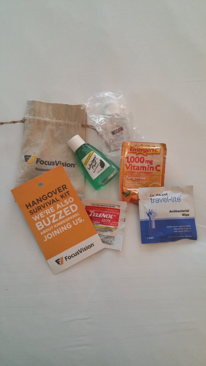 KinesisPanel's tweet photo. #hangoversurvival kit from @FocusVisionInfo so good. So necessary for NOLA #Samplecon https://t.co/P4A7iAWWBR