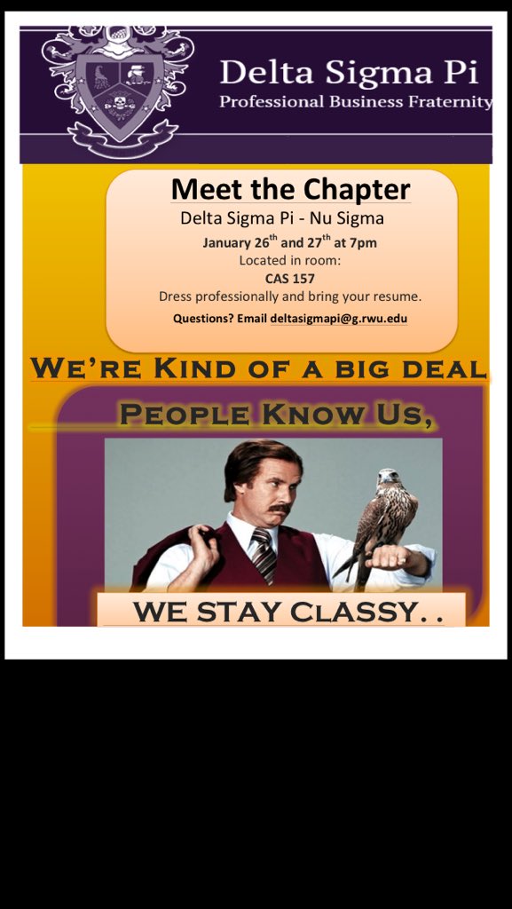 Come to meet the chapter tonight at 7 in CAS 157!!