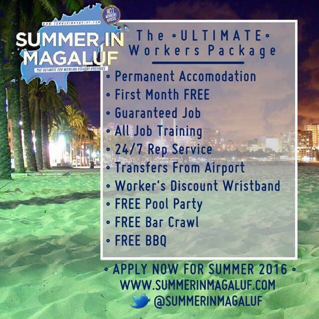 JordanWeekender's tweet photo. Want to start a new life abroad this summer!? Follow @summerinmagaluf and apply at https://t.co/JBH5uUSH4P 🌴🔥 https://t.co/gFOFofBrJi