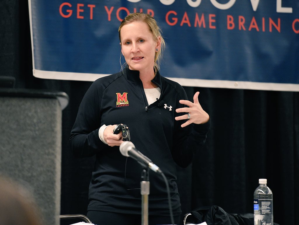 USA_Lacrosse's tweet photo. "Kids don't care how much you know, they want to know how much you care." @MarylandWLax coach Cathy Reese at #LaxCon https://t.co/kqdy9P5r8w