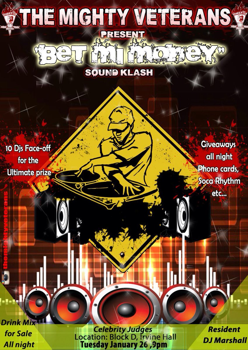Irvine_Hall's tweet photo. Come out for Sound Klash @MightyVets later today. It a go shat!! #VetsBlockWeek2016 https://t.co/cKmuHeKpA6
