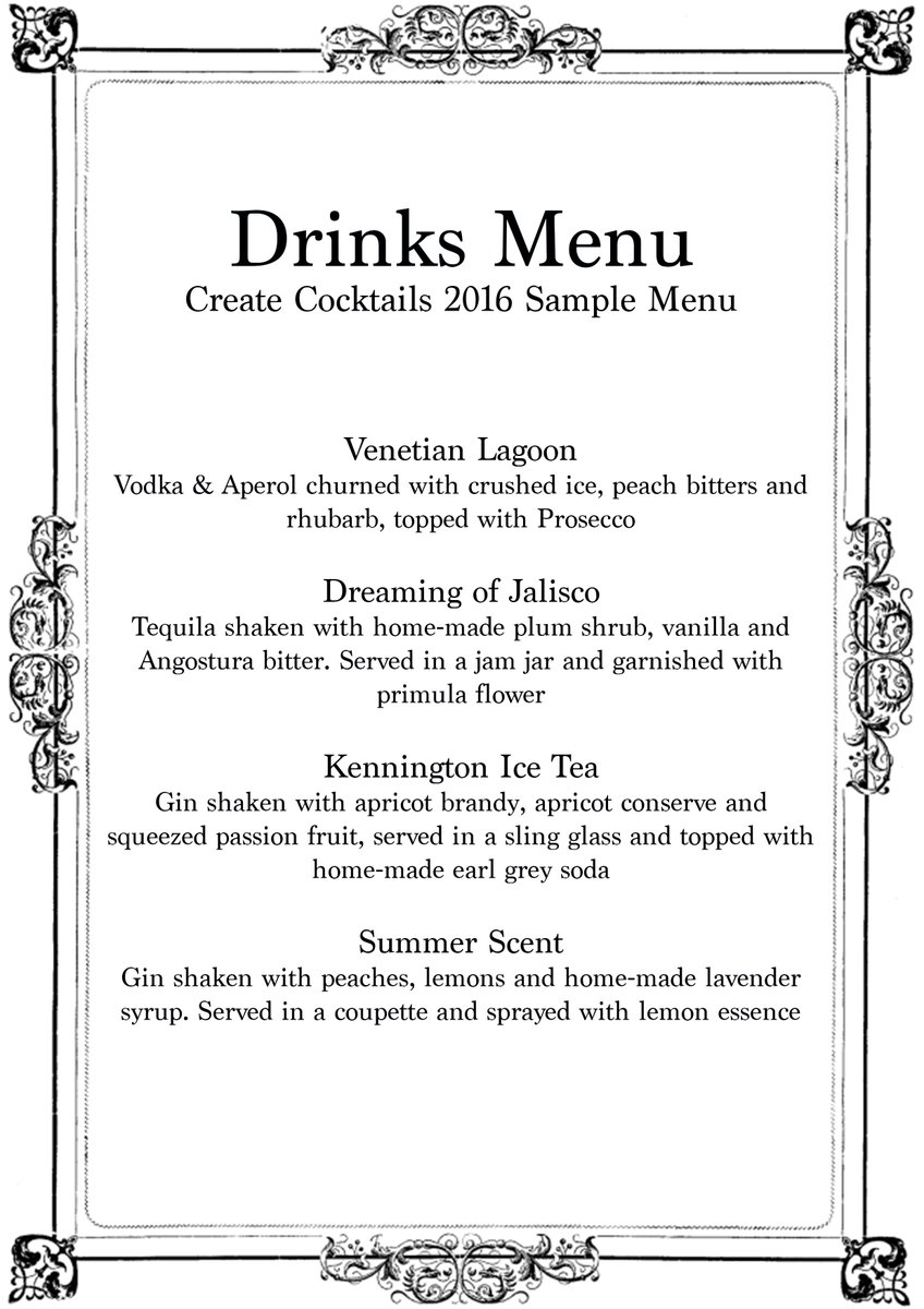 createcocktails's tweet photo. Check out a sneak peek of our new cocktail menu #CreateCocktails #NewYearNewCocktails https://t.co/LvJSiLx0M0