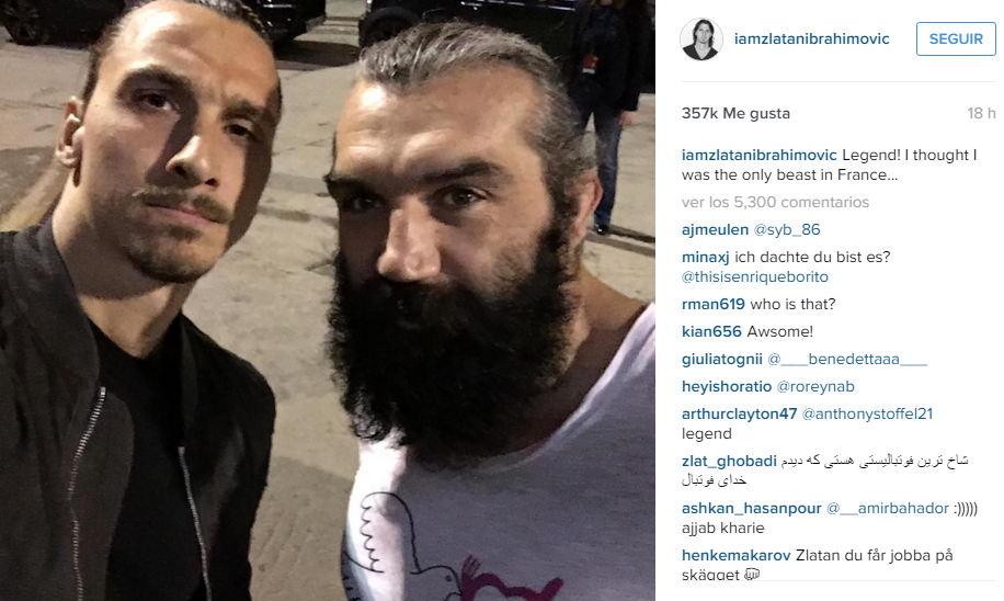 Sportscenter Ibrahimovic Con El Ex Rugbier Sebastien Chabal Escribio Quot Pense Que Era La Unica Bestia En Francia Quot Sportscenter Scoopnest