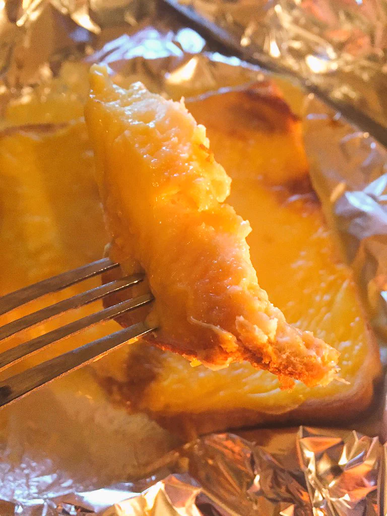 食パンの上にプリン→焼く→フレンチトースト完成！！