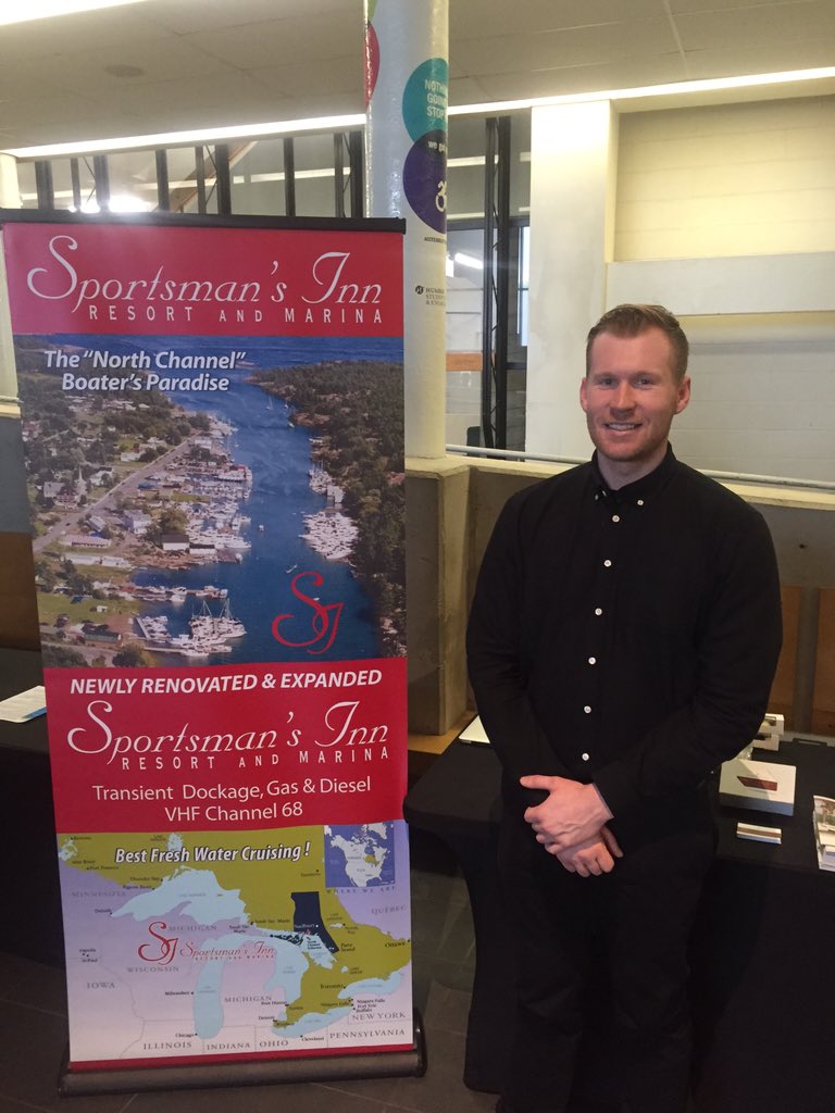 douris04's tweet photo. Come visit Ben Watson and I at the @Sportsmansinn booth at the @humbercollege career fair! https://t.co/0ANImLBvEh