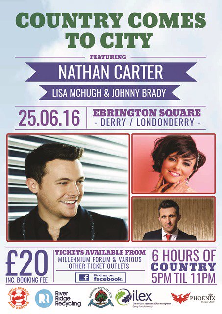 Reminder that we are a ticket outlet for Country Comes to City on 25th June Ebrington Sq £20 each #countrymusic