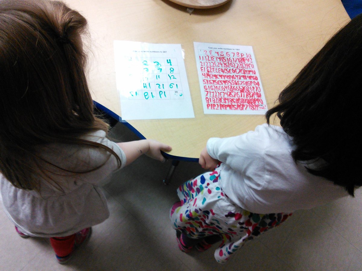learninginrm120's tweet image. These two students were so proud of their number writing! Great job showing persistence girls! #math #numberwriting