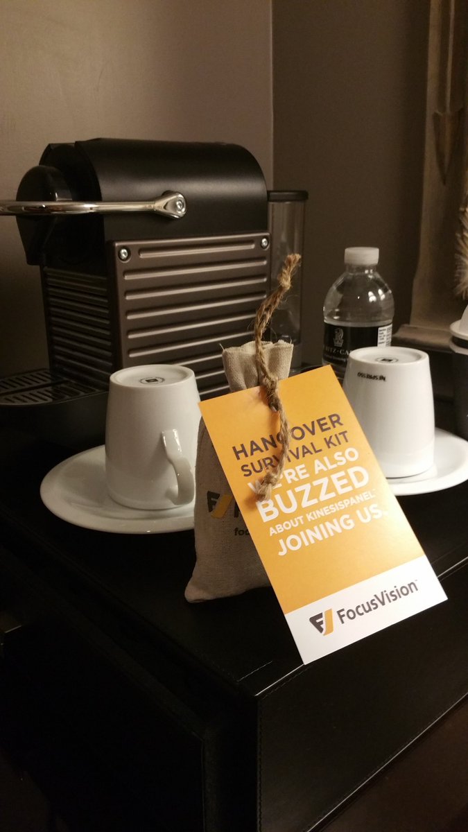 KinesisPanel's tweet photo. Thank you @FocusVisionInfo for the super cute (and helpful), hangover survival kit! #samplecon https://t.co/805QTAkoM6