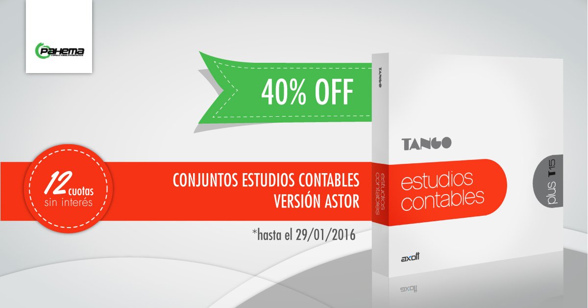 infopahema's tweet photo. %40 #OFF más 12 cuotas sin interés en conjuntos para estudios contables versión #ASTOR https://t.co/thIfrfxt5n