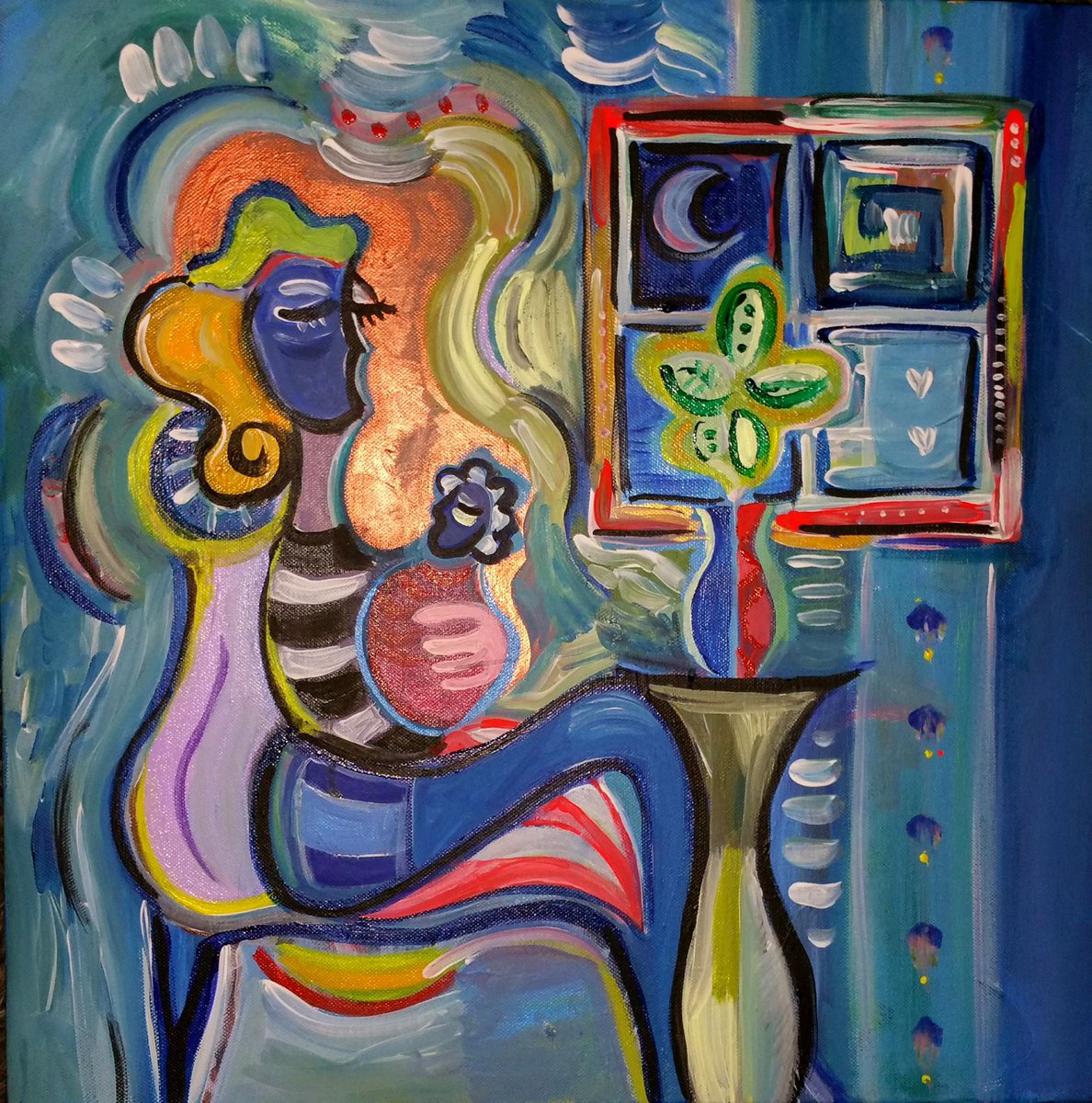 rasfineart's tweet photo. MOTHER &amp; MOON BABY . RAS  #mothers #moon #love #Joy #faith #irishart #Belfast #Picasso #art #newborn https://t.co/HddOI9n3gm