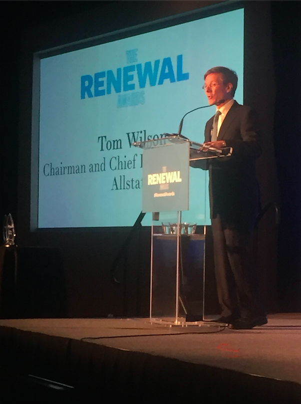 AtlanticLIVE's tweet photo. .@Allstate CEO Tom Wilson at the #RenewalAwards: There are more than just food deserts, there are hope deserts https://t.co/YFpk5FAXQZ