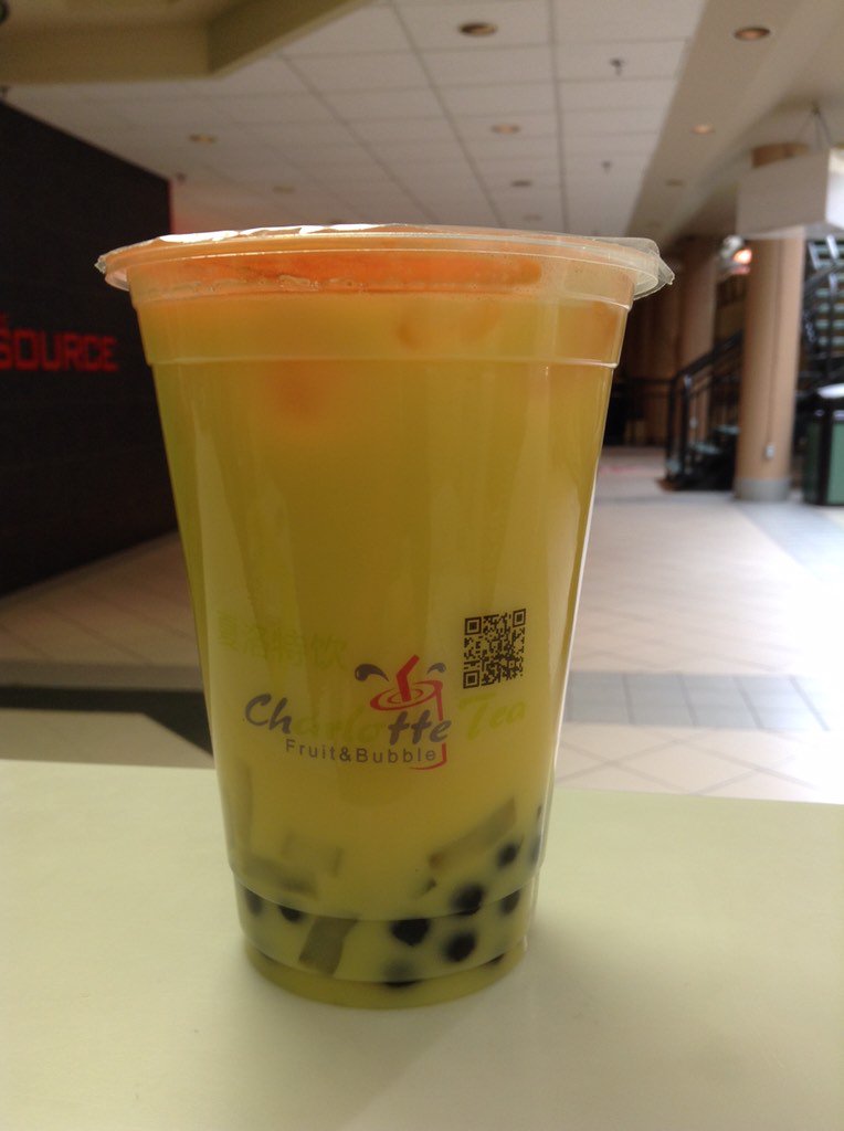 CharlottesTea's tweet image. Half Price Daily Special--Mango Bubble Tea with Jelly