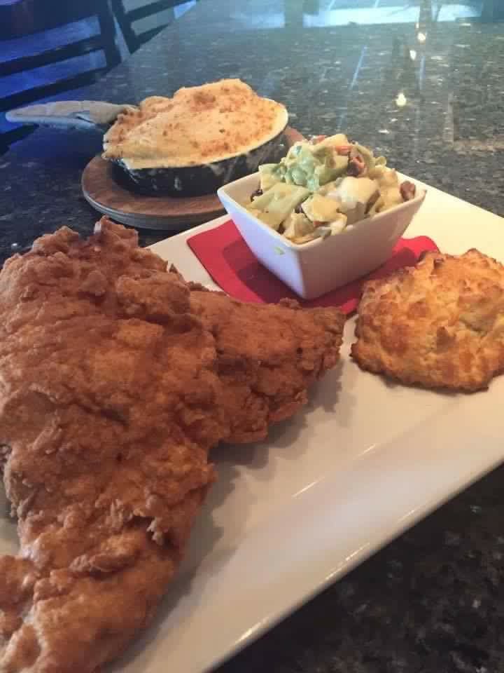 BluRochester's tweet photo. Today and every Tuesday just $9.95!! Chk, Mac &amp; Cheese, Coleslaw &amp; Biscuit https://t.co/ZFhCGPSZnc