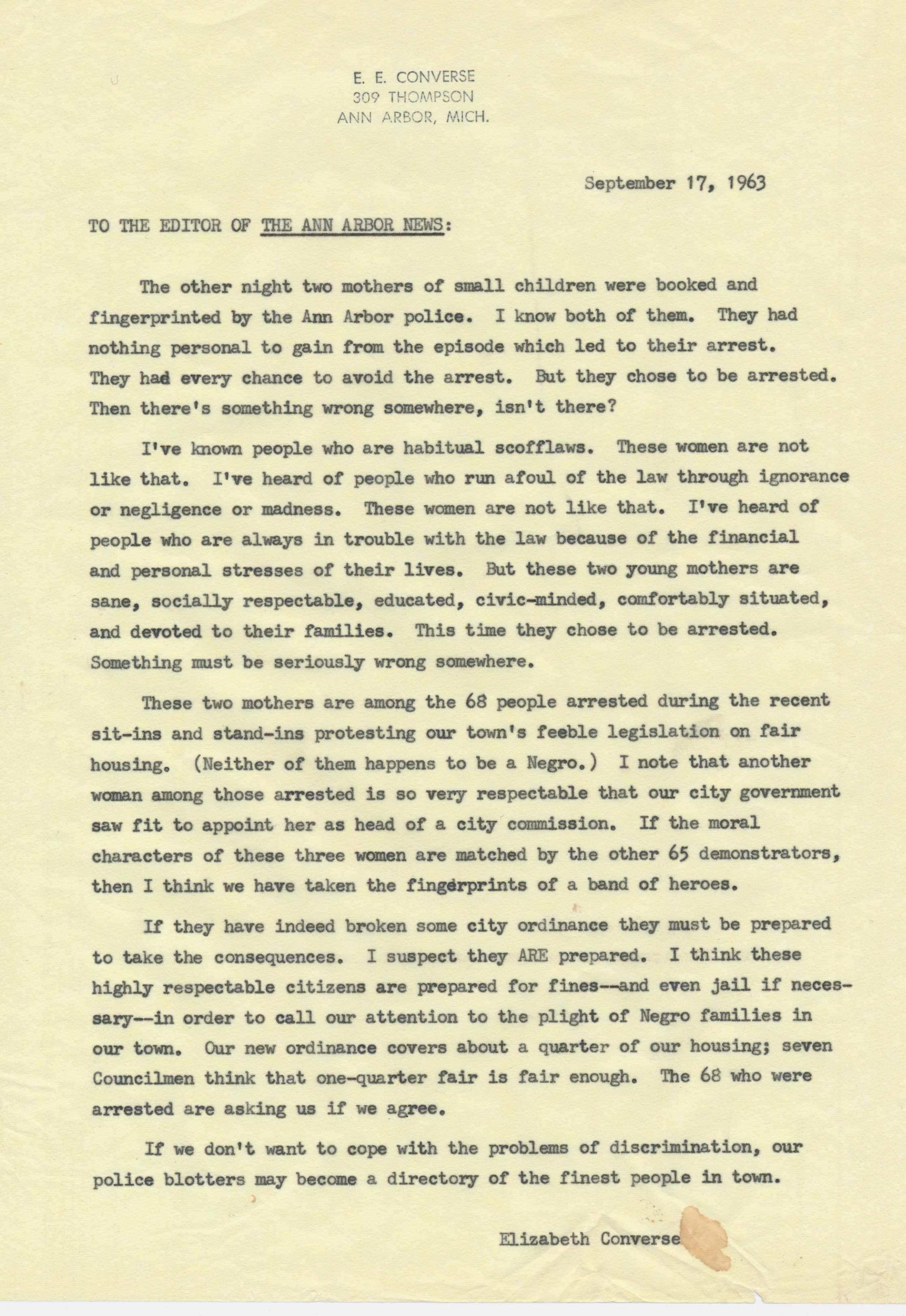 maleta Rango Recreación Connie Converse Documentary on Twitter: "Connie's 1963 Letter to the editor  re: Racist housing policies in Michigan. (whats changed, except our  complacency?) https://t.co/nTqucCrf6r" / Twitter