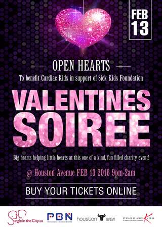 singleinthecity's tweet photo. Valentines Singles Soiree "Open Hearts" in support of @CardiacKids1 Sat. Feb 13 #Toronto https://t.co/kkuXdyxAZP https://t.co/Uwew3ygqDk
