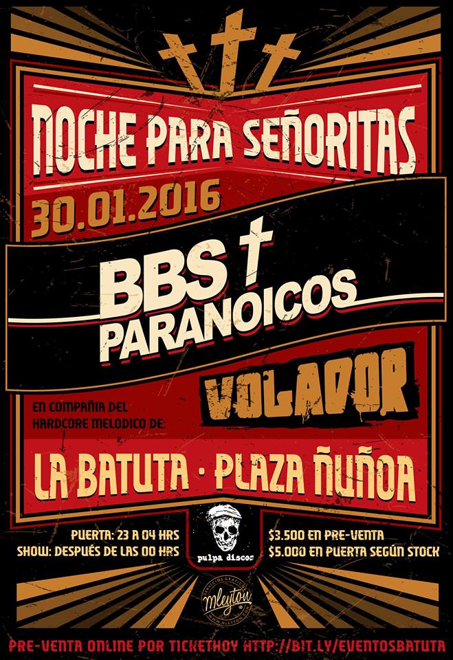 "Noche para Señoritas" presenta BBS Paraónicos este sábado en La Batuta bit.ly/1RLnbLb