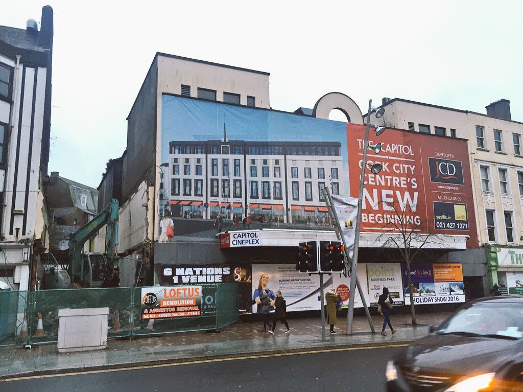 Great to see work commence on the New Capitol development 2day Great news for the city center of Cork #corktourism