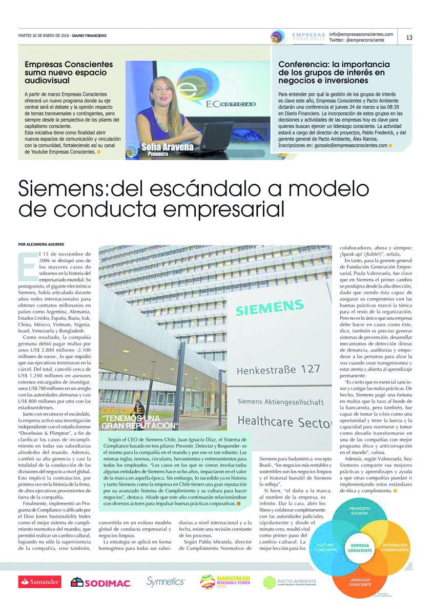 EmpreConsciente's tweet image. Caso Siemens y su oportunidad de resurgir ante escándalo por soborno #ProgramaAnticorrupción #Ética #Empresas
