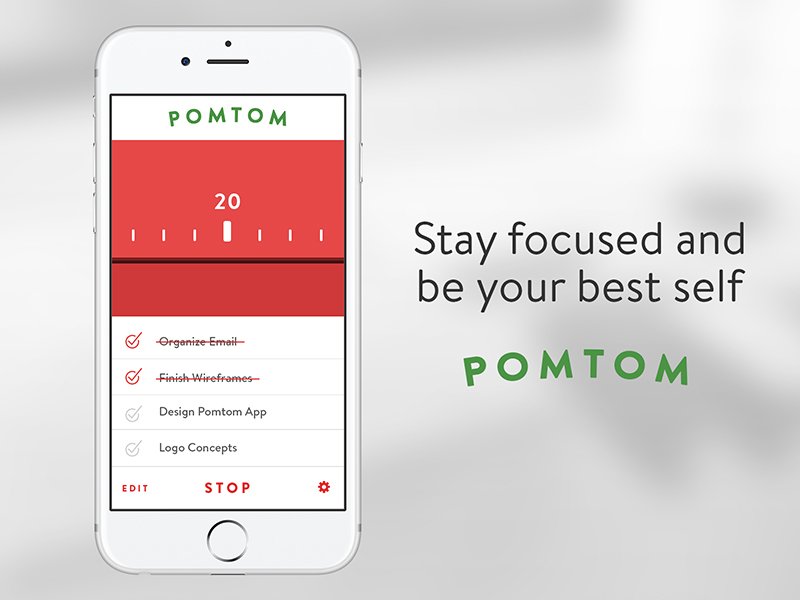 georgebartz's tweet image. Pomodoro technique countdown timer #dailyui #dailyui014 #uidesign See all: dribbble.com/georgebartz/pr…