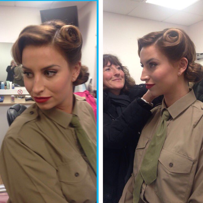 Busy doing makeup and hair earlier    <a href="/itvthismorning/">This Morning</a> <a href="/fernemccann/">Ferne McCann</a> #DadsArmy #redcarpet