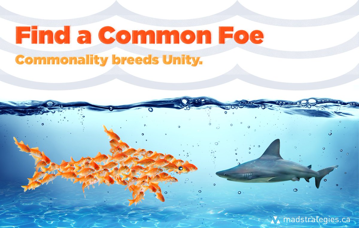 syreklenke's tweet image. Find A Common Foe (W/ #Customers), #Commonality Breeds #Unity by @MortySilber.. ow.ly/Xyuup #WizardofAds