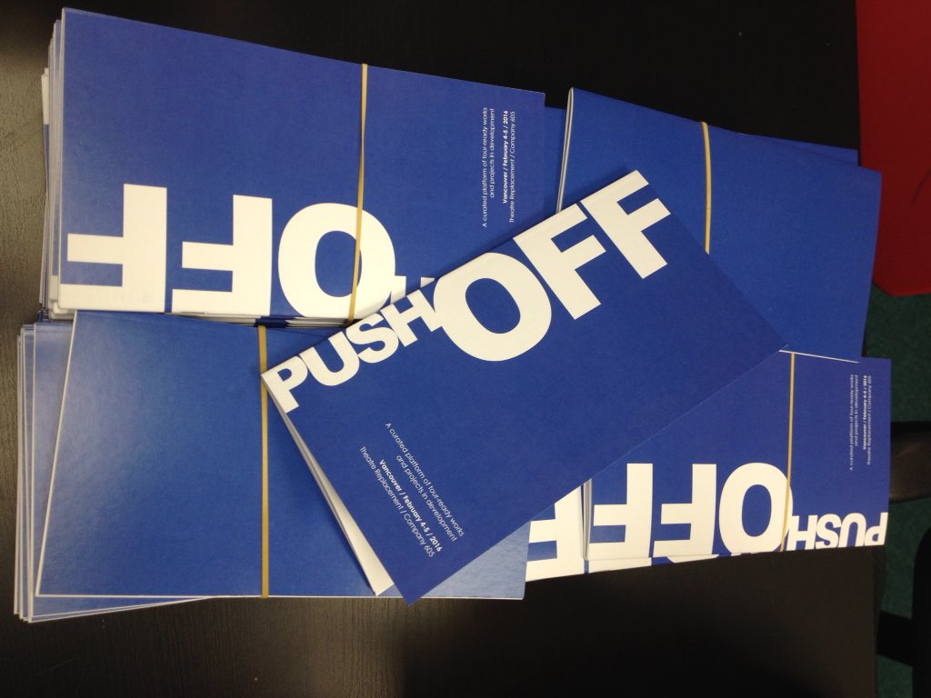 ThtrReplacement's tweet image. Hot off the presses! #PushOFF is next Thurs Feb 4 &amp;amp; Fri Feb 5! @Company605