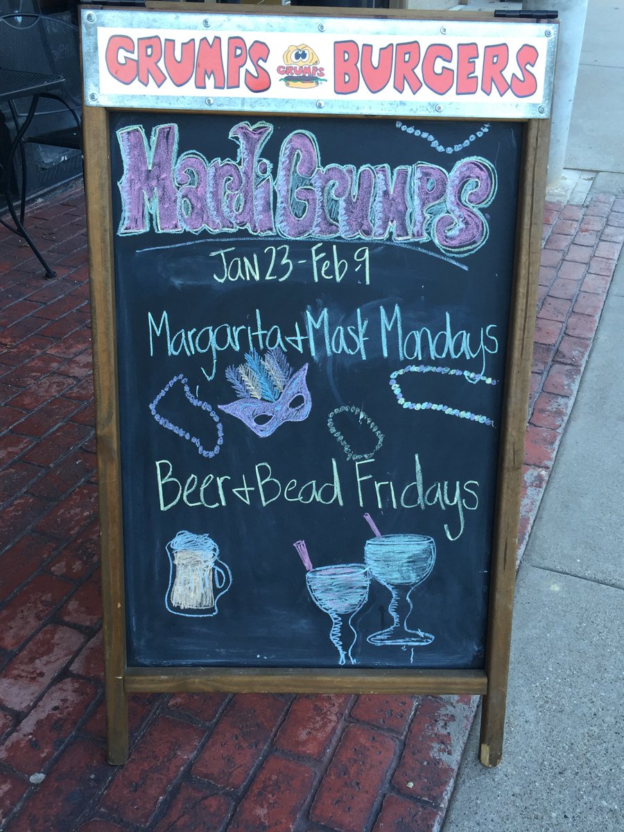 GrumpsBurger's tweet photo. Mardi Grumps is still happening! #maskedmondays #beadedfridays #getbeaded #mardigras2016 #celebratewithus https://t.co/OKagufM32q
