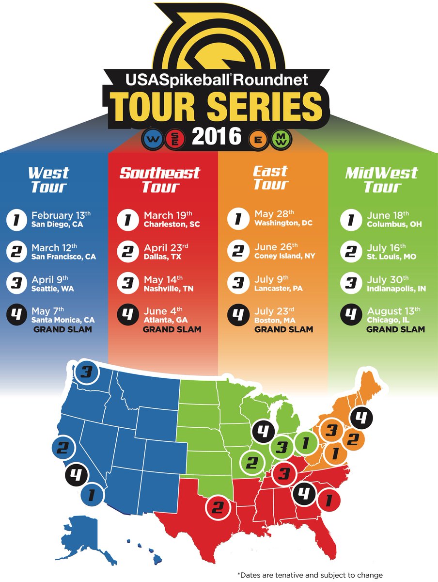 RT if you're stoked for the 2016 season! Go to USAspikeball.com for event pages in the near future #Spikeball