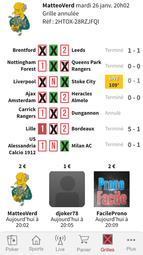 VerdPronos's tweet photo. dommage, grille non validée merci à @FacileProno quand même 😝
#Winamax #TeamParieur 6/7 #NonValide https://t.co/fmKUW5KH5A