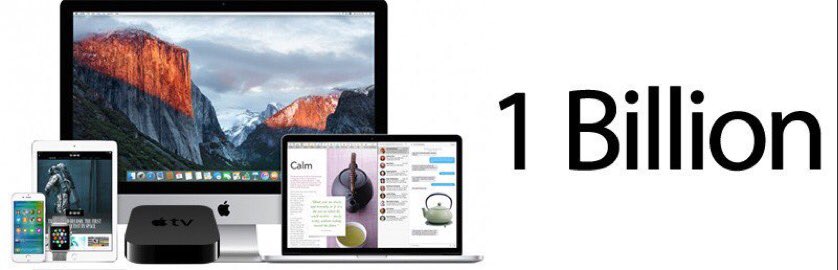 Techiany's tweet image. Apple ahora tiene más de Un Billón de dispositivos activos!