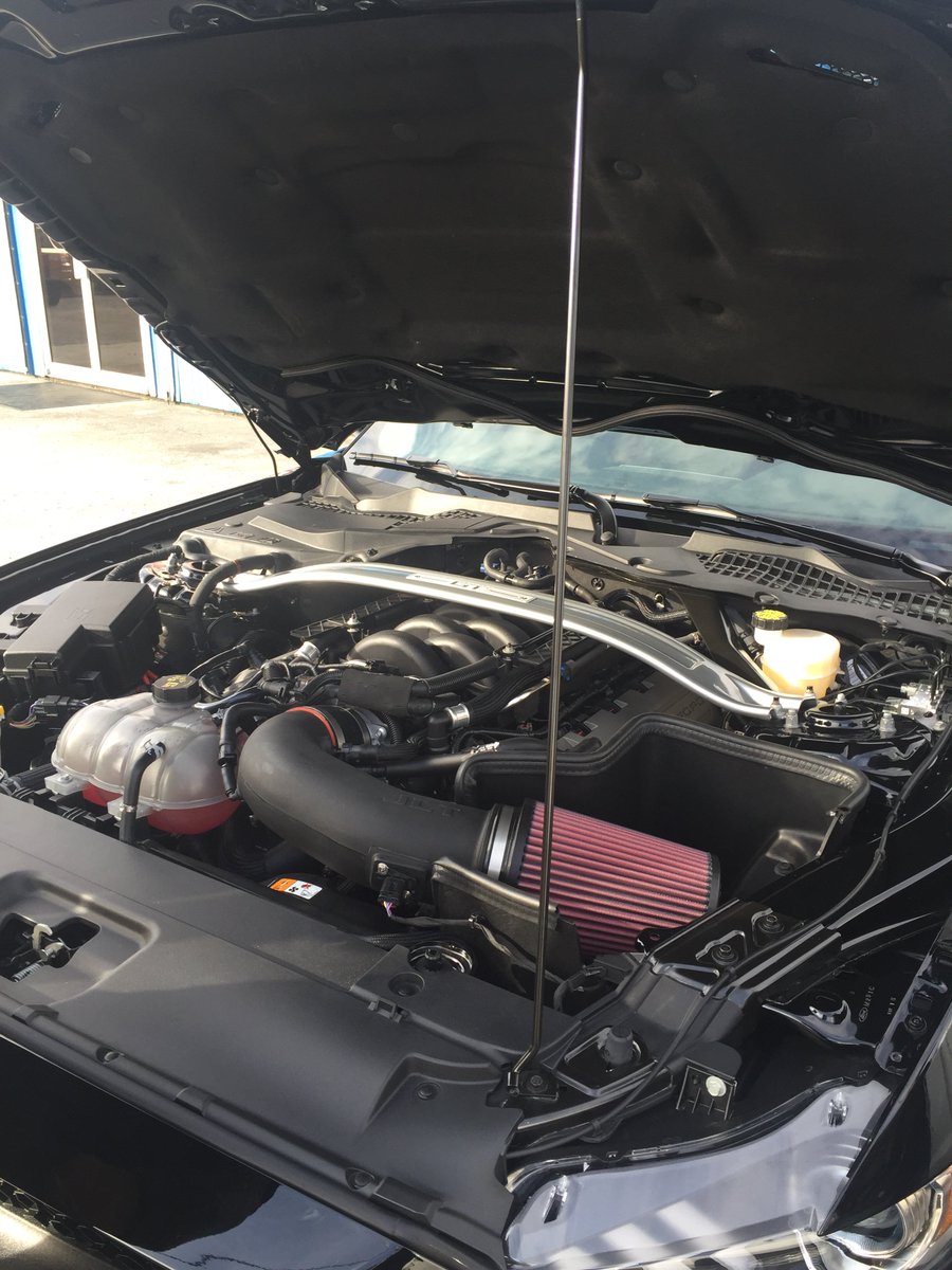 SCTPerformance's tweet photo. GT350 manifold on a 5.0 with #JLTPerformance intake at Ramsey's Performance. https://t.co/Gpqv045fkH
