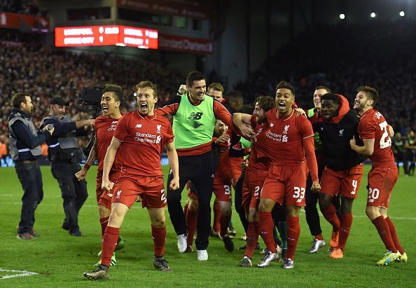 EPSNFC's tweet photo. Joe Allen sends Liverpool to Wembley! Liverpool 6-5 Stoke in penalties https://t.co/Sj4t7GBpnE